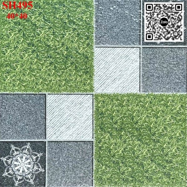 Gạch Men Mờ 40x40 Ốp Lát Giá Rẻ đá cỏ SH495