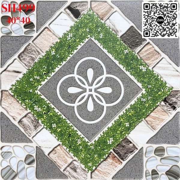 Gạch Men Mờ 40x40 Ốp Lát Giá Rẻ đá sỏi cỏ SH499