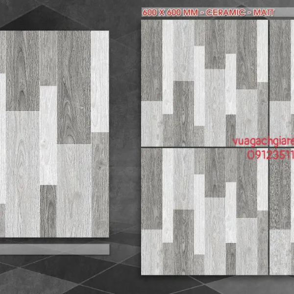 Gạch Men Mờ 60x60 Lát Nền Giá Rẻ PAK vân gỗ xám PM6021