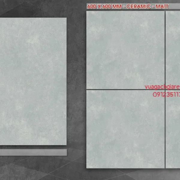 Gạch Men Mờ 60x60 Lát Nền Giá Rẻ PAK xám xi măng KM6612