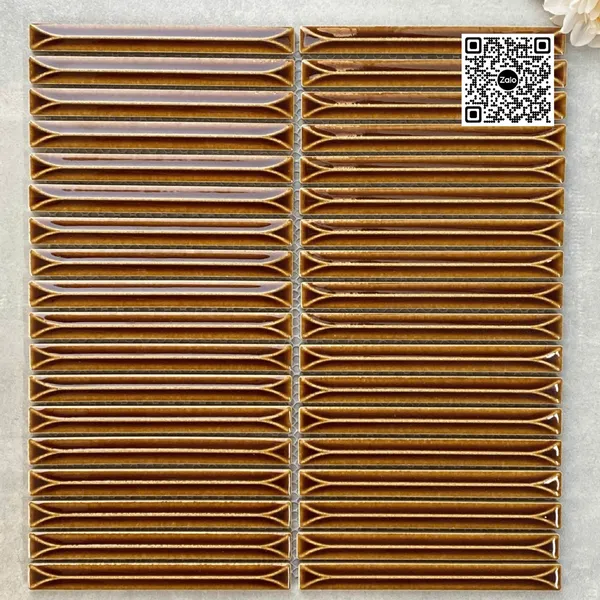 Gạch Mosaic Que Đũa 284x296 Ốp Dán Trang Trí màu vàng đồng