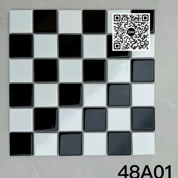 Gạch Mosaic 30x30 Ốp Dán Trang Trí đen trắng 48A01