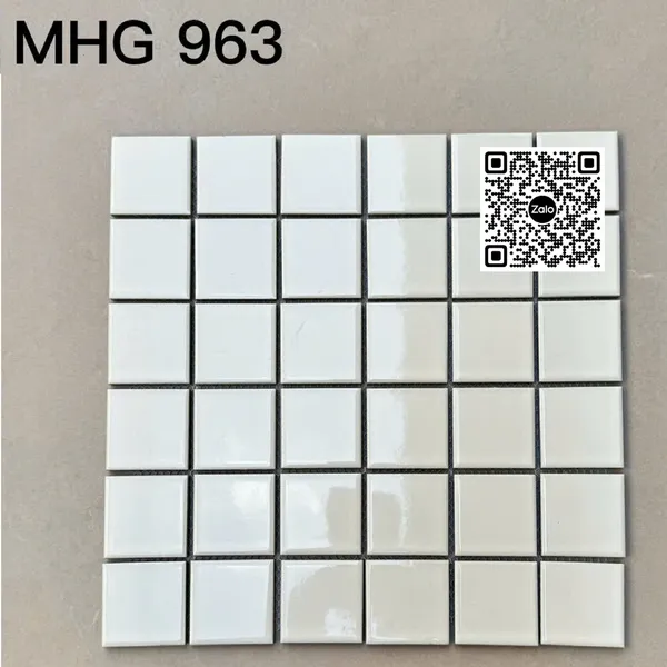 Gạch Mosaic 30x30 Ốp Dán Trang Trí màu trắng MHG963