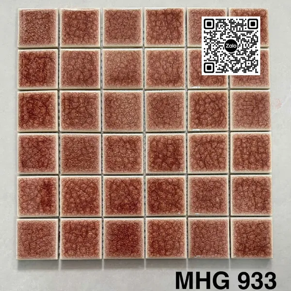Gạch Mosaic 30x30 Ốp Dán Trang Trí nâu men rạn MHG933