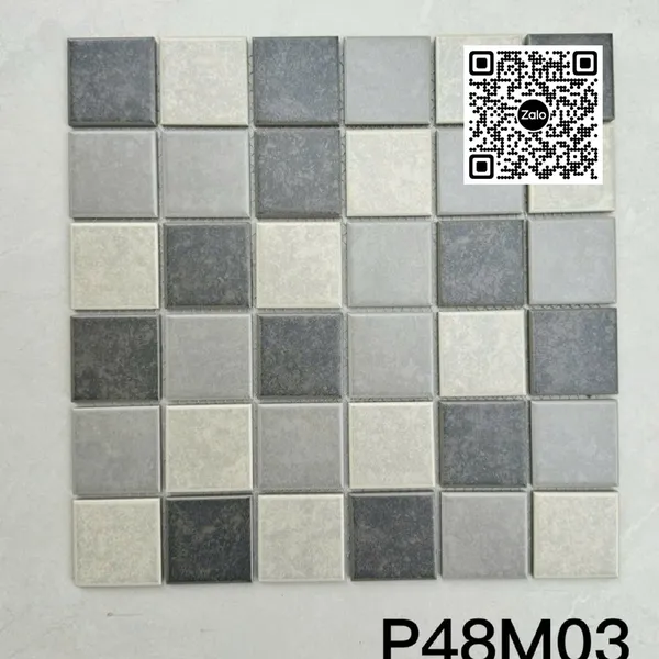 Gạch Mosaic 30x30 Ốp Dán Trang Trí màu xám P48M03