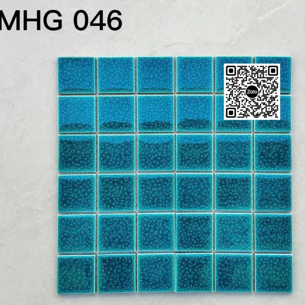 Gạch Mosaic 30x30 Ốp Dán Trang Trí xanh coban men rạn MHG046