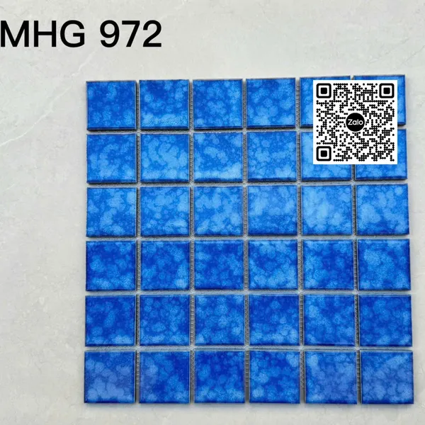 Gạch Mosaic 30x30 Ốp Dán Trang Trí xanh coban MHG972