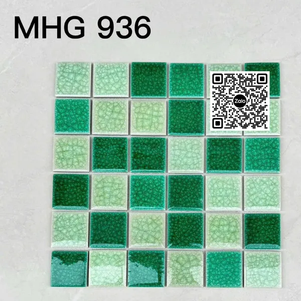 Gạch Mosaic 30x30 Ốp Dán Trang Trí xanh lá coban MHG936