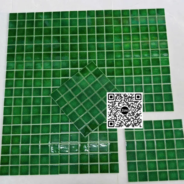 Gạch Mosaic 30x30 Ốp Dán Trang Trí xanh lá men rạn MHG939