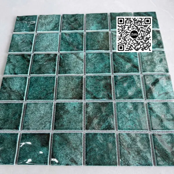 Gạch Mosaic 30x30 Ốp Dán Trang Trí xanh rêu gợn sóng MHG928