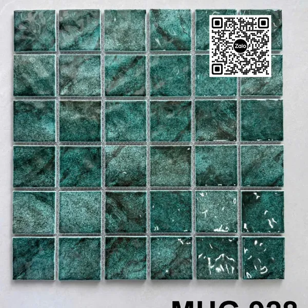 Gạch Mosaic 30x30 Ốp Dán Trang Trí xanh rêu gợn sóng MHG928