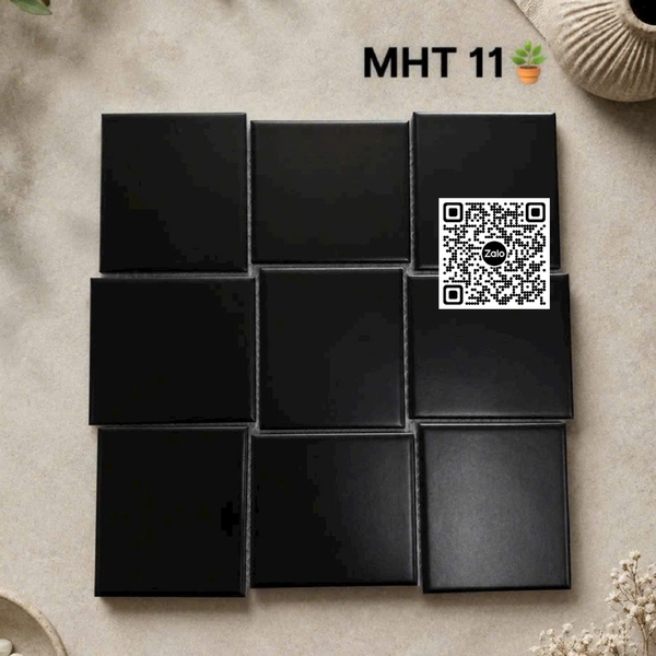 Gạch Mosaic 30x30 Ốp Dán Trang Trí đen trơn MHT11