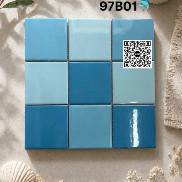 Gạch Mosaic 30x30 Ốp Dán Trang Trí xanh dương 97B01