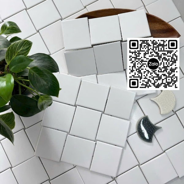Gạch Mosaic 30x30 Ốp Dán Trang Trí trắng trơn MHT99
