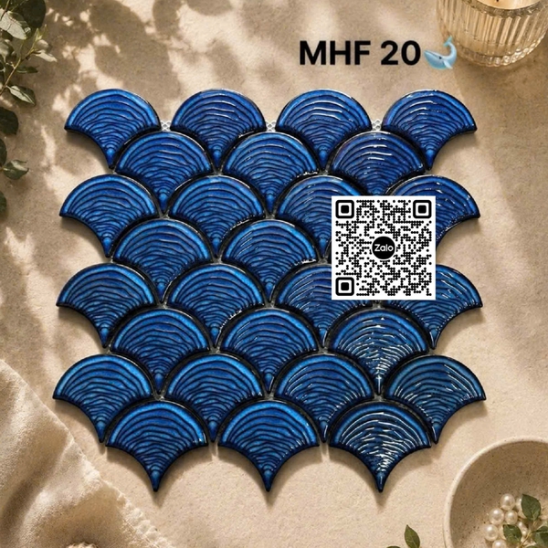 Gạch Mosaic 30x30 Ốp Dán Trang Trí màu xanh coban MHF20