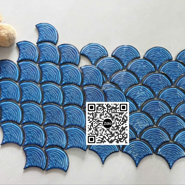 Gạch Mosaic 30x30 Ốp Dán Trang Trí màu xanh coban MHF20