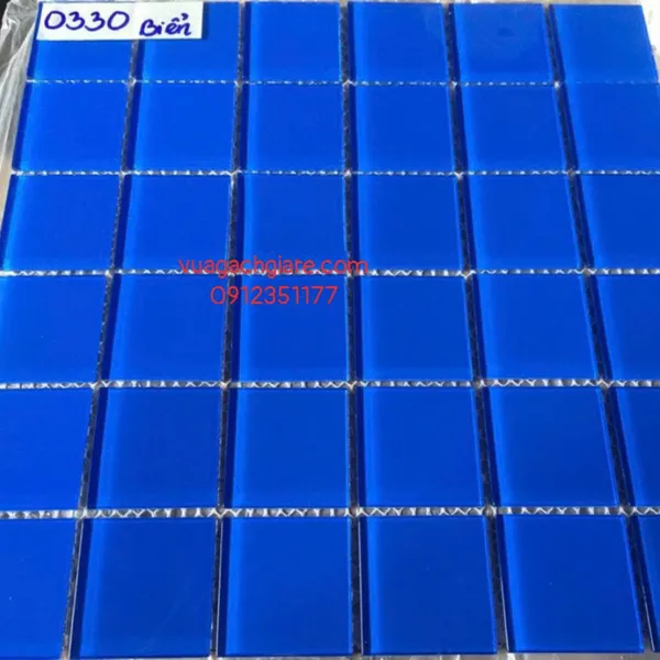 Gạch Mosaic Thuỷ Tinh Giá Rẻ xanh coban 48054