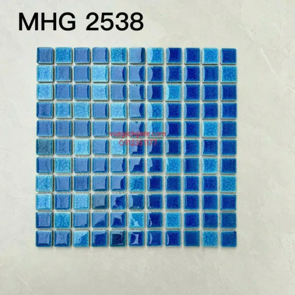 Gạch Mosaic Thuỷ Tinh Giá Rẻ xanh coban