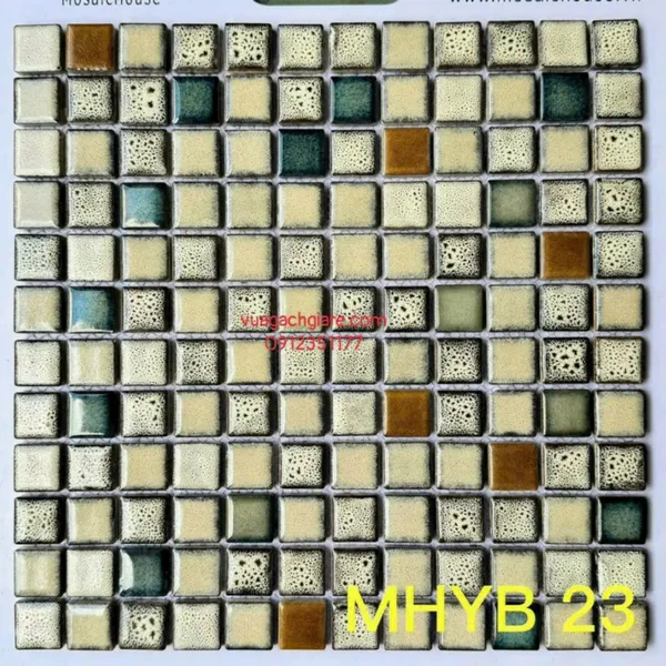 Gạch Mosaic Thuỷ Tinh Giá Rẻ xanh nâu vàng
