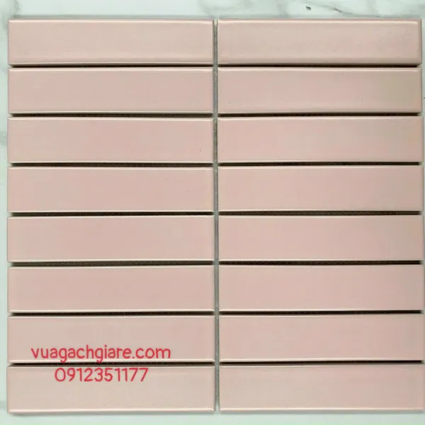 Gạch Mosaic Que Đũa Trang Trí màu hồng