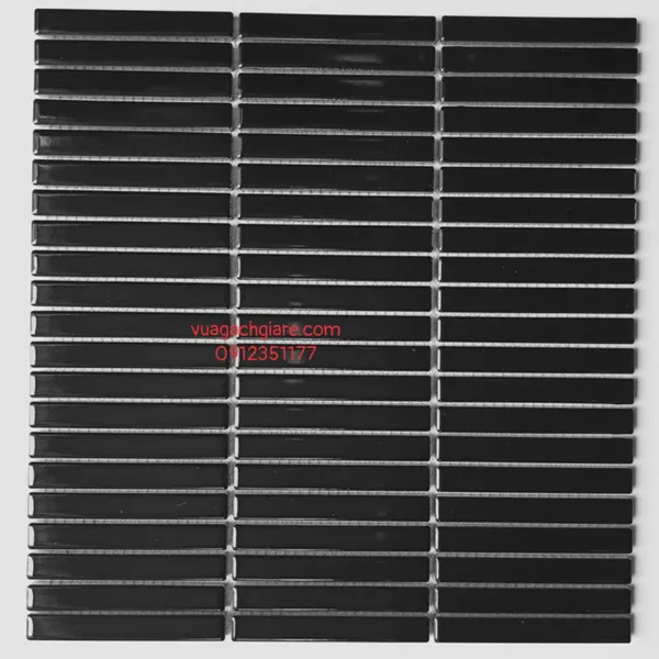 Gạch Mosaic Que Đũa Nhỏ Trang Trí màu đen