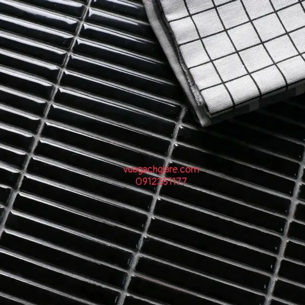 Gạch Mosaic Que Đũa Nhỏ Trang Trí màu đen