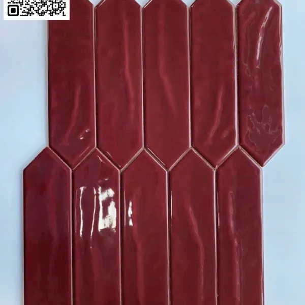 Gạch Thẻ 7.5x30 Hình Mũi Tên Giá Rẻ ốp lát trang trí màu đỏ