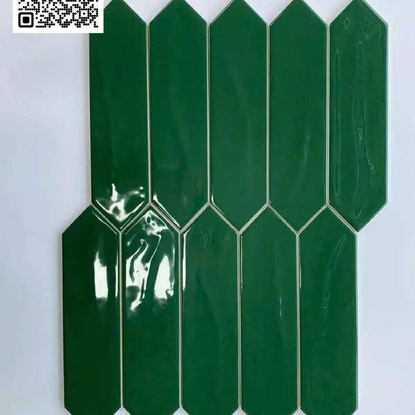 Gạch Thẻ 7.5x30 Hình Mũi Tên Giá Rẻ ốp lát trang trí màu xanh lá cây