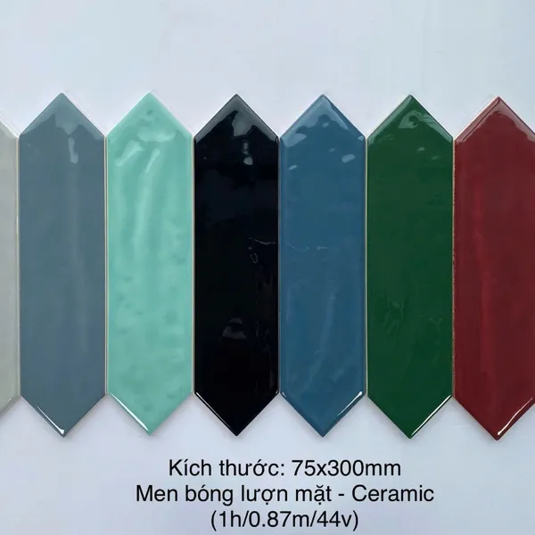 Gạch Thẻ 7.5x30 Hình Mũi Tên Giá Rẻ ốp lát trang trí màu xám đậm