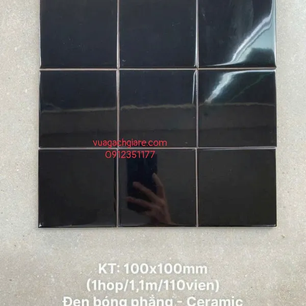 Gạch Thẻ 10x10 Giá Rẻ ốp lát trang trí màu đen