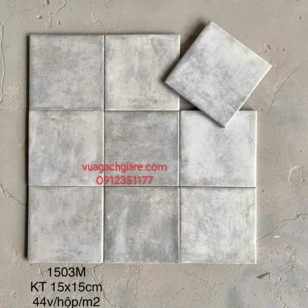 Gạch Thẻ 15x15 Giá Rẻ ốp lát trang trí màu ghi xám 1503G