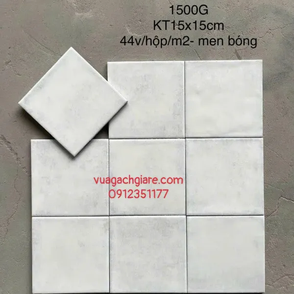 Gạch Thẻ 15x15 Giá Rẻ ốp lát trang trí màu trắng 1500G