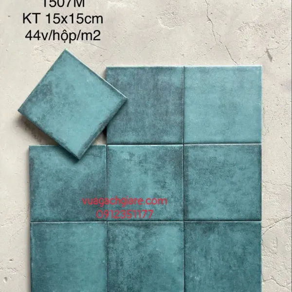 Gạch Thẻ 15x15 Giá Rẻ ốp lát trang trí màu xanh coban 1507G