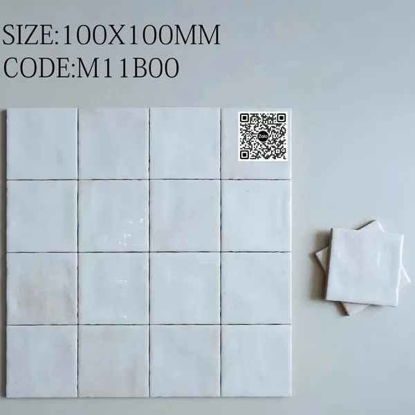 Gạch Thẻ 10x10 Giá Rẻ Ốp Lát Trang Trí màu trắng gợn sóng M11B00