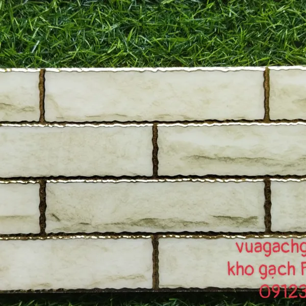 Gạch Trang Trí Khắc Kim 15x30 trắng vân đá nhũ vàng 1504