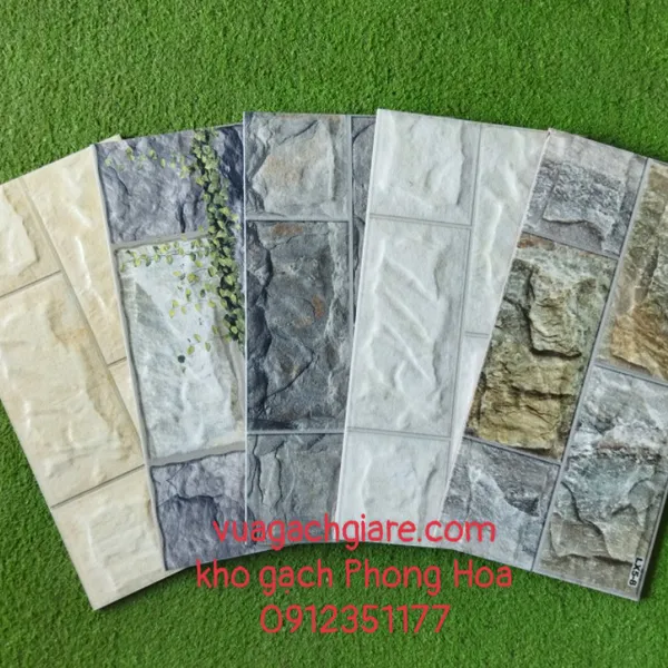 Gạch Men Ốp Tường Trang Trí 25x50 Thanh Thanh màu kem vàng vân giả đá LX5-4