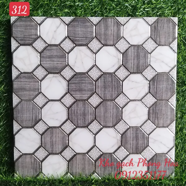 Gạch Trang Trí 30x30 Khắc Kim Nhũ Bạc 312
