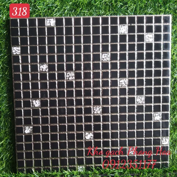 Gạch Trang Trí 30x30 Khắc Kim Nhũ Bạc 318