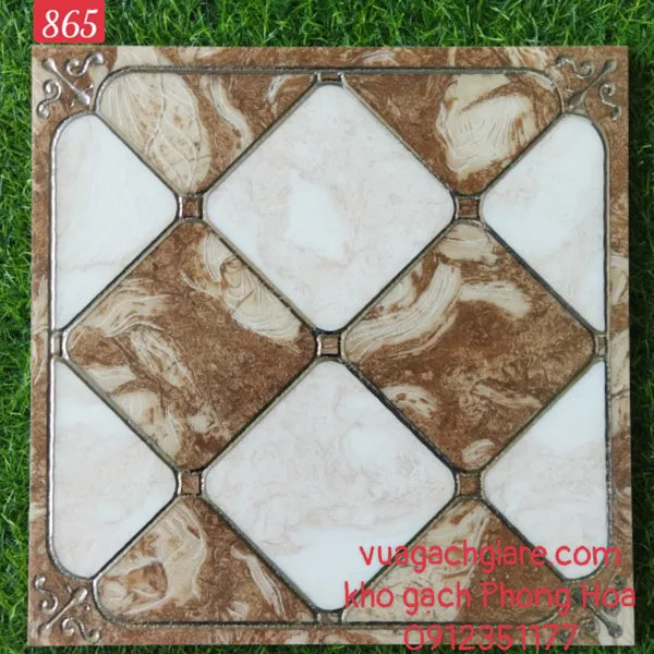 Gạch Trang Trí 30x30 Khắc Kim Nhũ Bạc 865