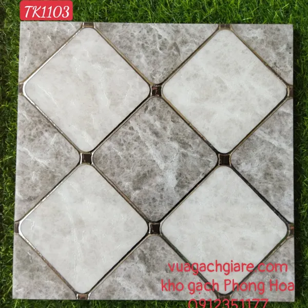 Gạch Trang Trí 30x30 Khắc Kim Nhũ Bạc TK1103