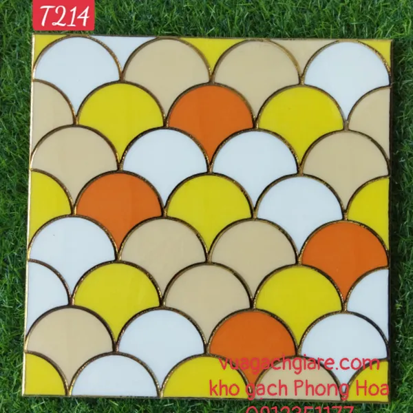 Gạch Trang Trí 30x30 Khắc Kim Nhũ Vàng T214