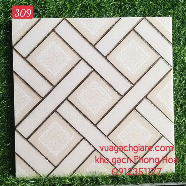 Gạch Trang Trí 30x30 Khắc Kim Nhũ Bạc 309