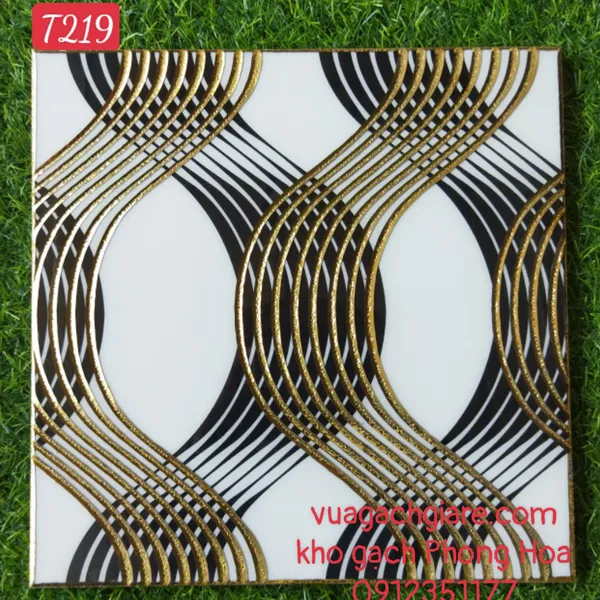Gạch Trang Trí 30x30 Khắc Kim Nhũ Vàng T219