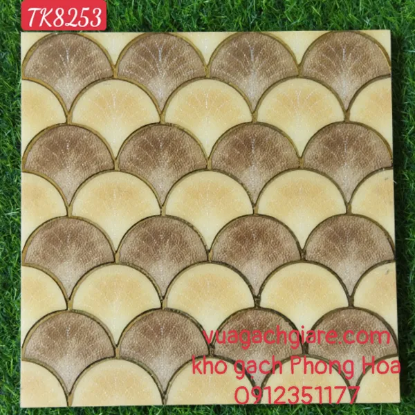Gạch Trang Trí 30x30 Khắc Kim Nhũ Vàng TK8253