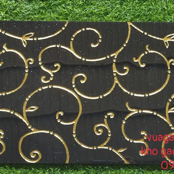 Gạch Trang Trí Khắc Kim 30x60 Trung Quốc trắng nhũ vàng 30615 - đen nhũ vàng 30614