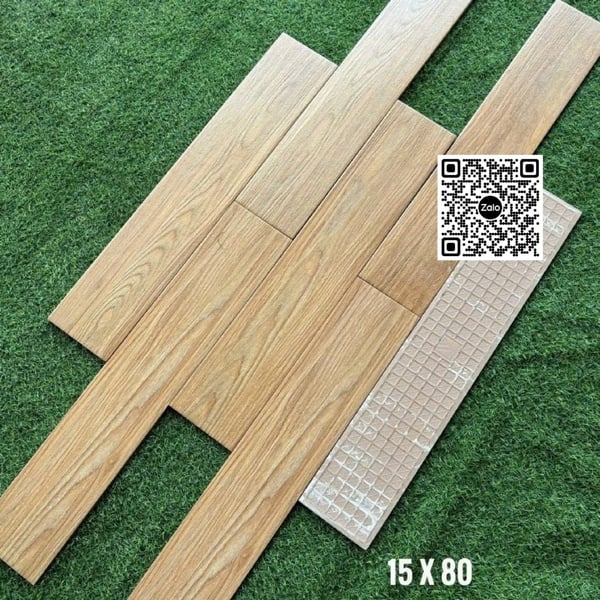 Gạch Vân Gỗ - Gạch Giả Gỗ 15x80 Ốp Lát Giá Rẻ nâu vàng 91152