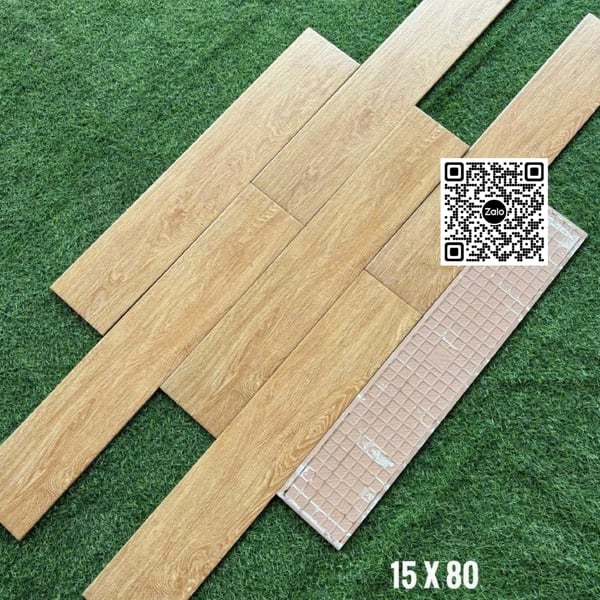 Gạch Vân Gỗ - Gạch Giả Gỗ 15x80 Ốp Lát Giá Rẻ nâu vàng 91153