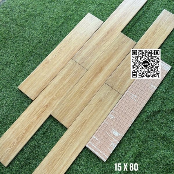 Gạch Vân Gỗ - Gạch Giả Gỗ 15x80 Ốp Lát Giá Rẻ nâu vàng 91154