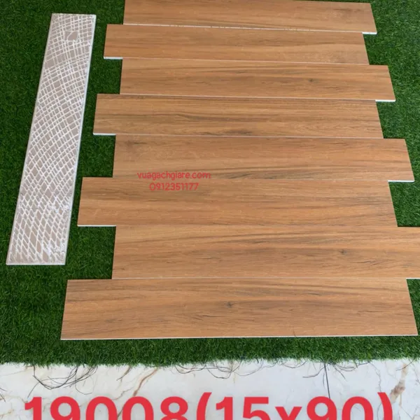 Gạch Vân Gỗ 15x90 Giá Rẻ nâu vàng 19007 - 19008