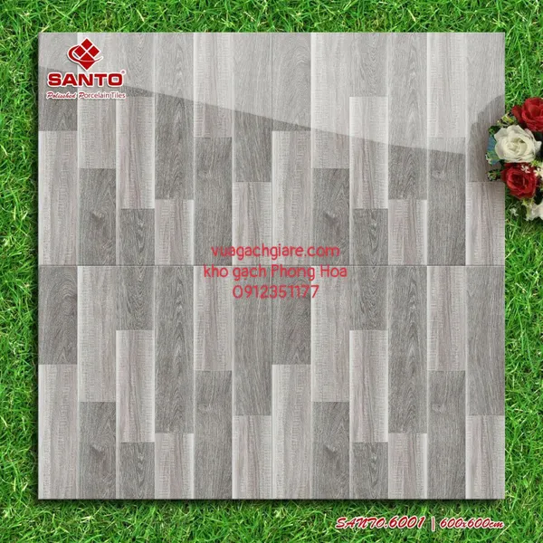 Gạch Đá Lát Nền 60x60 Santo vân gỗ xám 6001